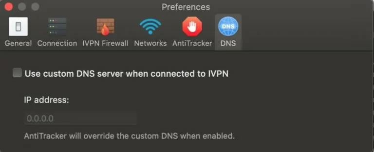 IVPN自定義DNS功能