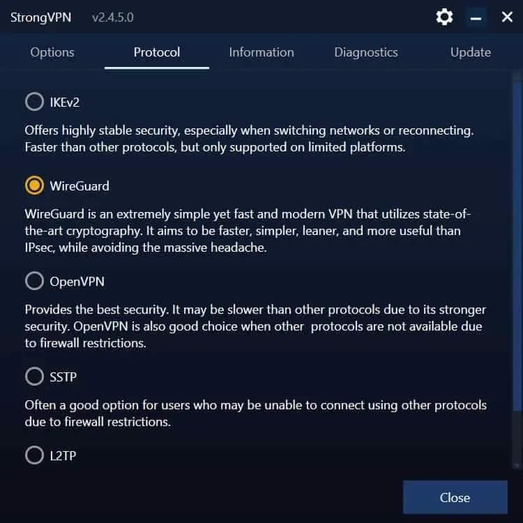 StrongVPN Wireguard