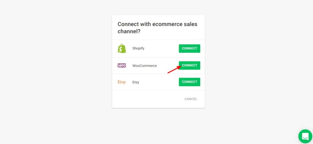 從平台列表中選擇WooCommerce